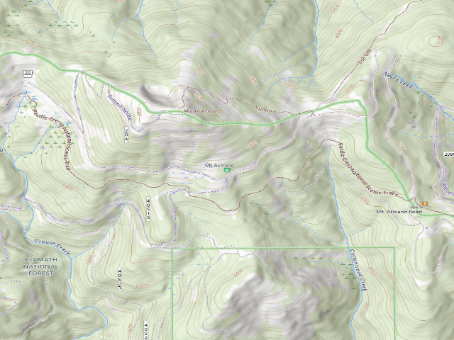 USGS topographic map of Mt Ashland