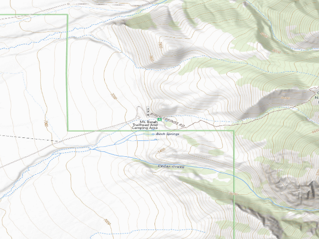 USGS topographic map of Mt. Borah Trailhead And Camping Area