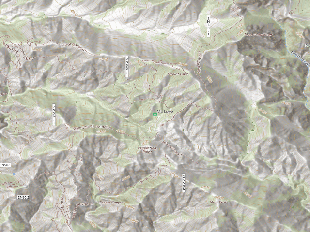 USGS topographic map of Mt. Lowe Trail Camp