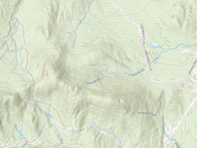 USGS topographic map of Mt. Mansfield State Forest - French Hill primitive camping area