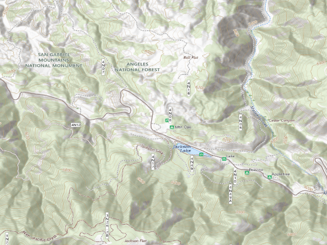 USGS topographic map of Mt. Oak Campground