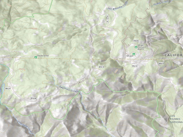 USGS topographic map of Mt Pinos