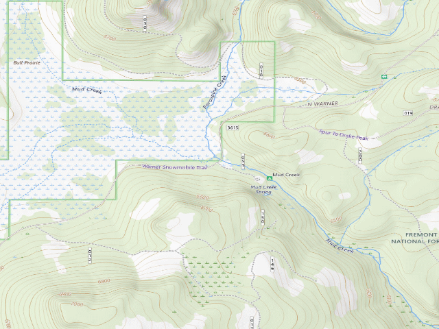 USGS topographic map of Mud Creek