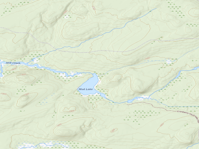 USGS topographic map of Mud Lake (Ferris Lake Wild Forest)