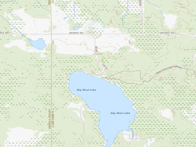 USGS topographic map of Mud Lake State Forest Campground