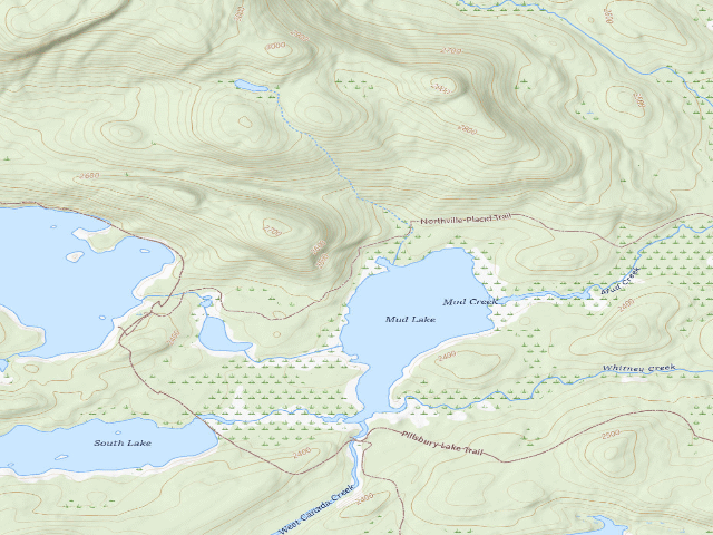 USGS topographic map of Mud Lake Tentsites (West Canada Lake Wilderness)