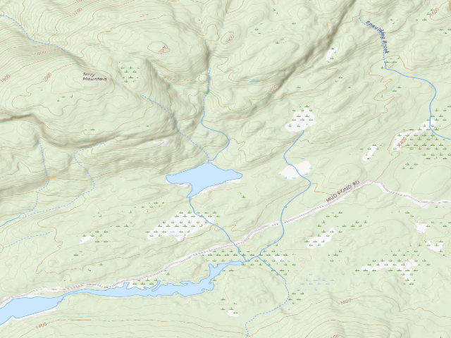 USGS topographic map of Mud Pond Campsite [DEC #12397] (Terry Mountain State Forest)