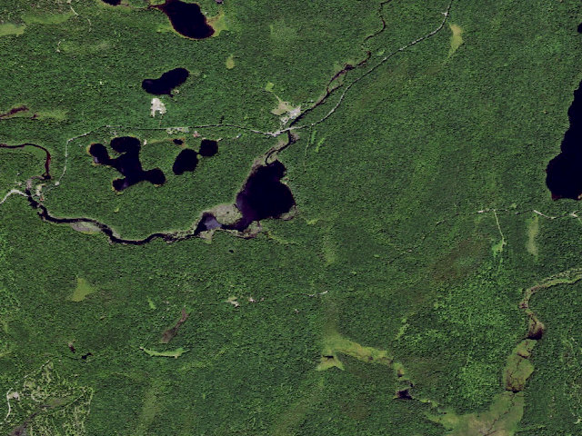 Aerial image of Mud Pond Site 2 (Watsons East Triangle Wild Forest)