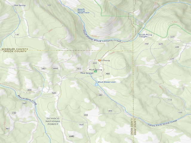 USGS topographic map of Mud Spring