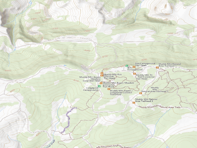 USGS topographic map of Muddy Mountain Environmental Education Area