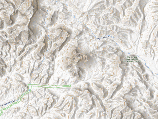 USGS topographic map of Muggins Mountain Wilderness