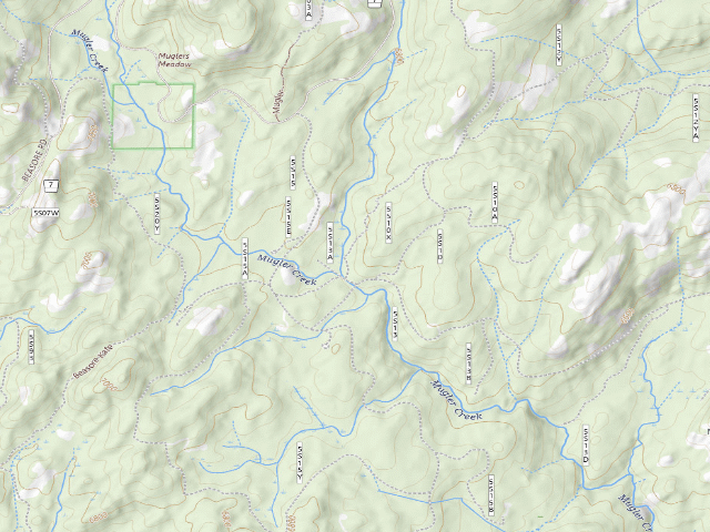 USGS topographic map of Muggler Creek