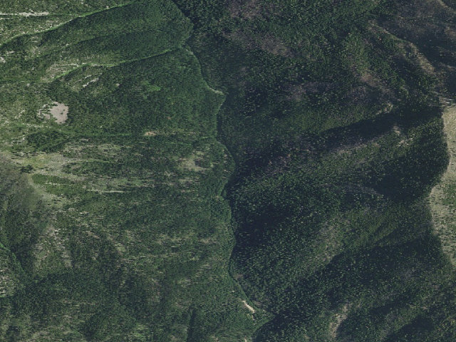 Aerial image of Mule Bridge Campground