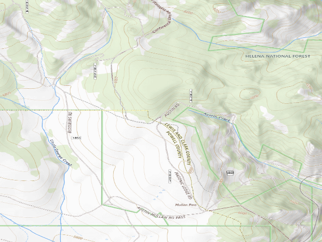 USGS topographic map of Mullan04