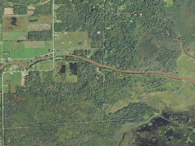 Aerial image of Munuscong River State Forest Campground