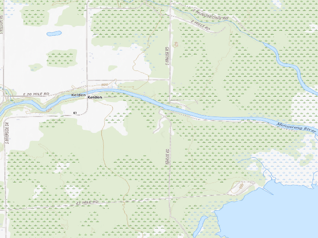 USGS topographic map of Munuscong River State Forest Campground