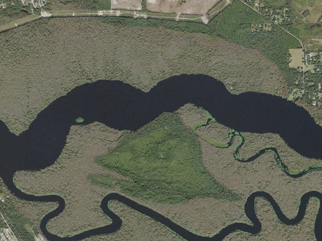 Aerial image of Murphy Creek Conservation Area group campsite