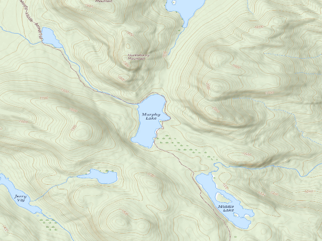 USGS topographic map of Murphy Lake Tent Site (Wilcox Lake Wild Forest)