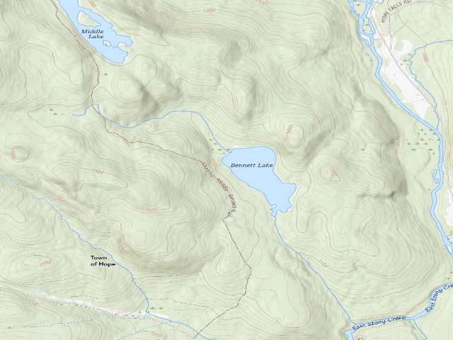 USGS topographic map of Murphy Lake Trail Campsite (Wilcox Lake Wild Forest)
