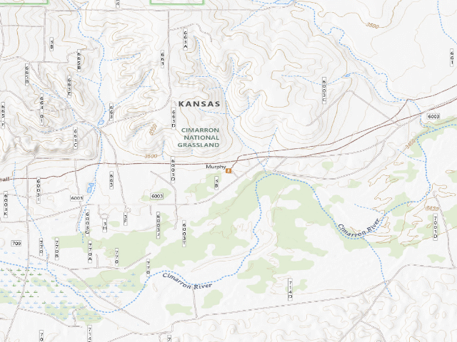 USGS topographic map of Murphy Trailhead (Cimarron National Grassland)
