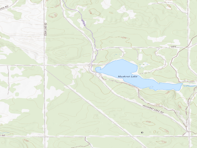 USGS topographic map of Muskrat Lake State Forest Campground