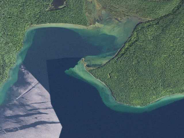 Aerial image of Muskrat Point Campsite