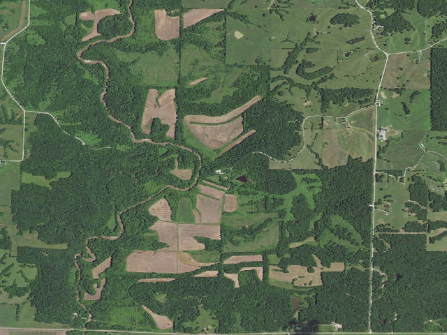 Aerial image of Mussel Fork Conservation Area
