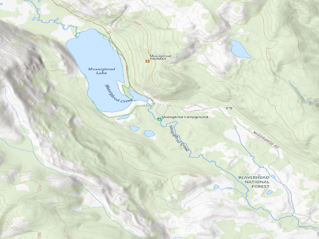 USGS topographic map of Mussigbrod Campground