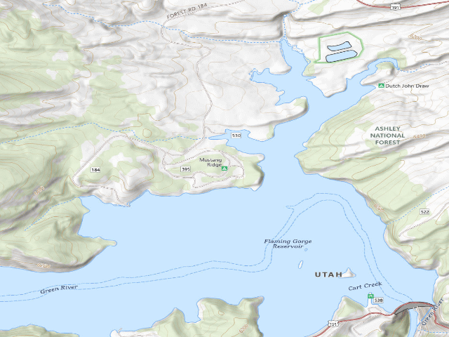 USGS topographic map of Mustang Ridge Complex