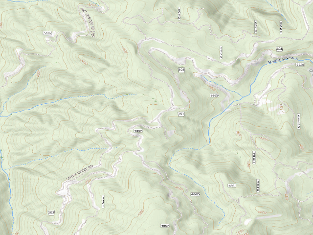 USGS topographic map of Mystery Saddle Camp