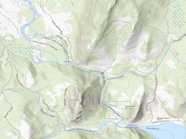 USGS topographic map of N Fk Sun 001