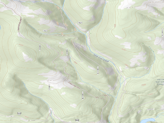 USGS topographic map of N. Fork Keep Cool Crk Rd 1821-009A