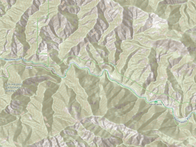 USGS topographic map of Nacimiento Campground