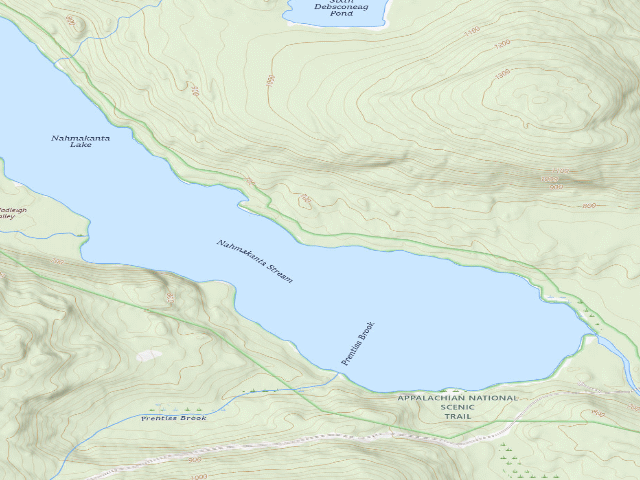 USGS topographic map of Nahmakanta Lake - East Beach (Nahmakanta Public Land)