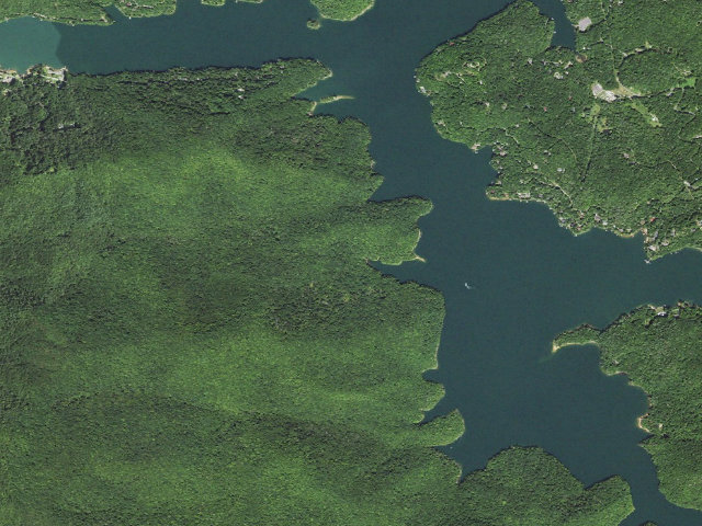 Aerial image of Nantahala Lake Dispersed Camping Site - Lake Access
