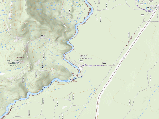 USGS topographic map of Natural Bridge Campground