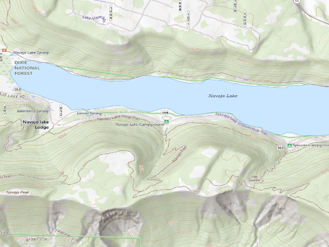 USGS topographic map of Navajo Lake Campground