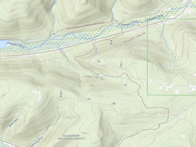 USGS topographic map of Nct-Chappel Fork Shelter