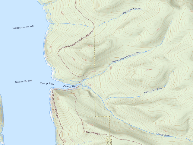 USGS topographic map of Nct-Tracy Run North Shelter