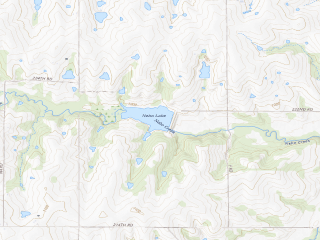 USGS topographic map of Nebo State Fishing Lake