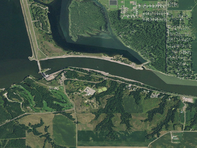 Aerial image of Nebraska Tailwaters Campground (Gavins Point)