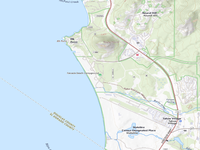 USGS topographic map of Nevada Beach Campground