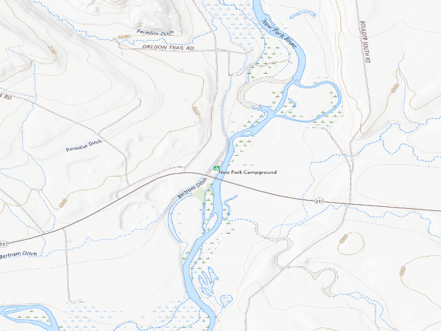 USGS topographic map of New Fork Campground