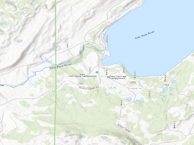 USGS topographic map of New Fork Group Campground
