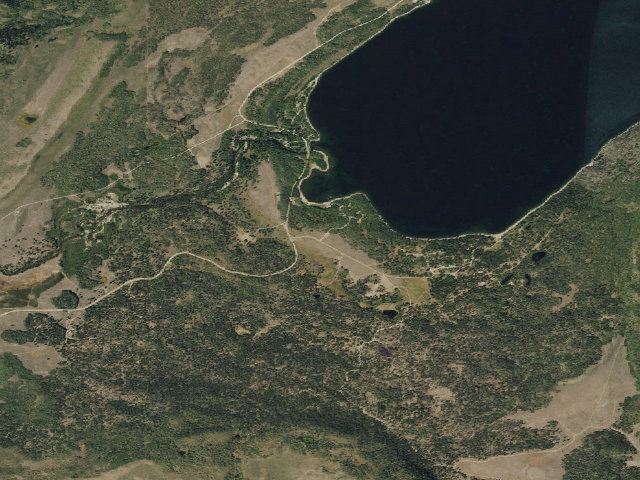 Aerial image of New Fork Lake Campground