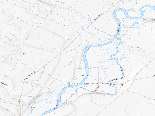 USGS topographic map of New Fork River-Remmick PAA Campground