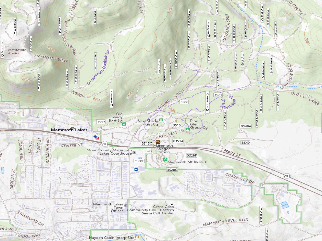 USGS topographic map of New Shady Rest Cg