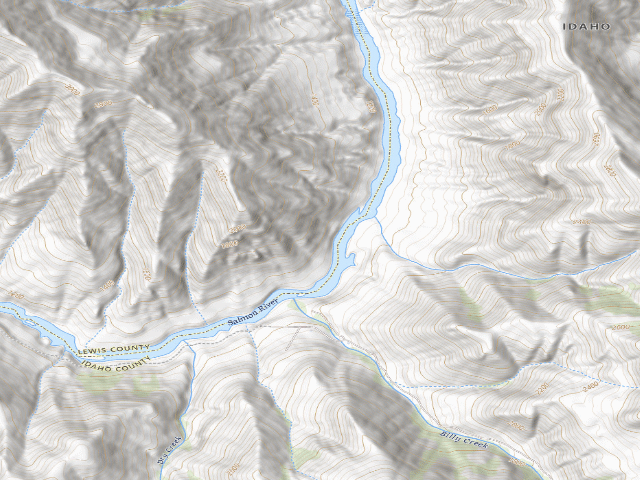 USGS topographic map of Nez Perce National Historic Trail