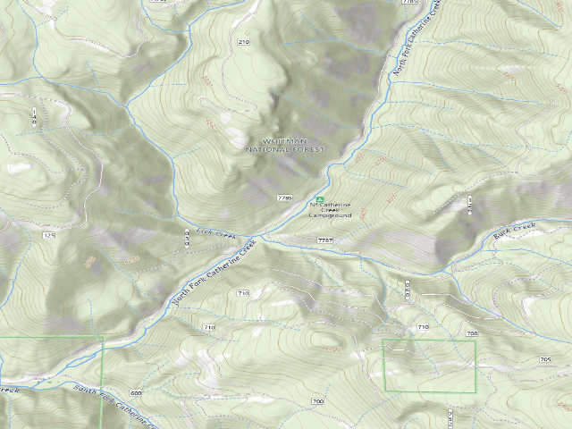 USGS topographic map of Nf Catherine Creek Campground