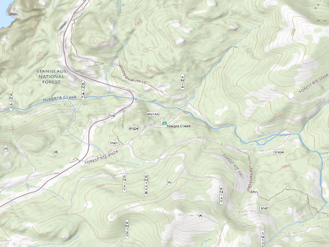 USGS topographic map of Niagra Creek